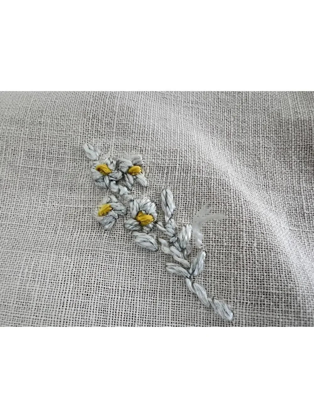 Vintage Embroidered Linen Doily | Floral Crochet Lace Table Topper